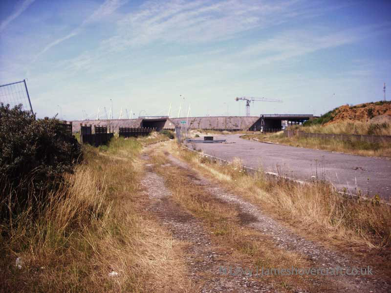 A recce of the derelict buildings of the old Boulogne Hoverport - Approach road (N Levy).